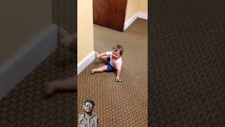 Baby runs into wall learning to walk 11 month old daughter goofyside besties funnymoment biglaug [upl. by Columbus85]