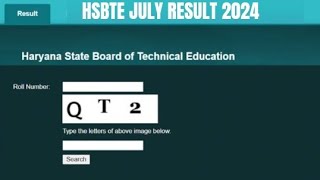 HSBTE July 2024 Result Diploma amp Pharmacy Marksheet hsbteorgin [upl. by Gans]