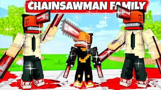 FOUND by the CHAINSAW MAN FAMILY in Minecraft Hindi [upl. by Nniuqal]