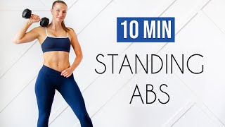 10 MIN STANDING ABS WORKOUT with weights [upl. by Beatty693]