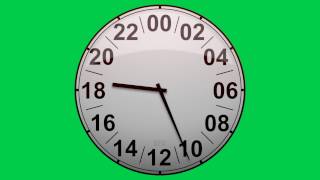 24 HR Clock Animated Green Screen Elements [upl. by Latsyk]