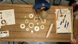 Inlaying Brass Circles on a 10000 Dollar Dining Table [upl. by Petulah]