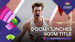 Doom upsets Warholm in the mens 400m final  World Indoor Championships Glasgow 24 [upl. by Conlin]