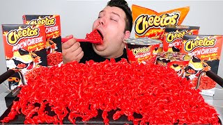 FLAMIN HOT CHEETOS MAC N CHEESE • Mukbang amp Recipe [upl. by Rodd]