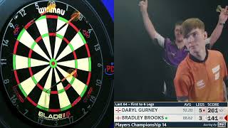 NINE DARTER Bradley Brooks pins perfection at PC14 [upl. by Enorahs811]