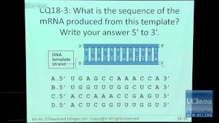 Bio Sci 93 DNA to Organisms Lec 18 Gene Expression Transcription [upl. by Aniad702]