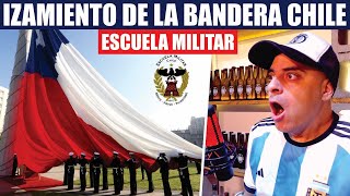 IZAMIENTO DE LA BANDERA  ESCUELA MILITAR  REACCIÓN DE ARGENTINO [upl. by Riocard]