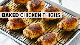 CRISPY BAKED CHICKEN THIGHS  glutenfree paleo keto recipe [upl. by Pete]