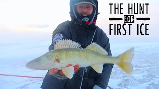 The Hunt for First Ice Fishing Walleye [upl. by Yazbak100]