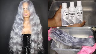 THE PERFECT PLATINUMICY GREY COLOR  613 WATER COLOR METHOD USING ADORE TITANIUM AND PLATINUM [upl. by Wynnie]