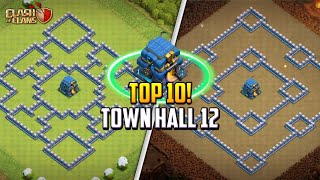 TOP 10 Town Hall 12 TH12 TrophyHybridFarming Base Layout  Copy Link 2024  Clash of Clans [upl. by Isiahi]