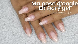 MA POSE DONGLE EN ACRYGEL ONGLE24  AinaMakeupYTB [upl. by Tegdig428]