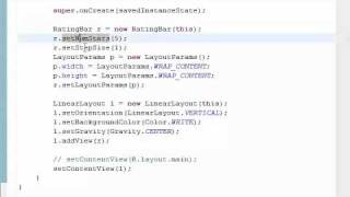 Chapter 62  LinearLayout RatingBar amp LayoutParams [upl. by Ihculo]