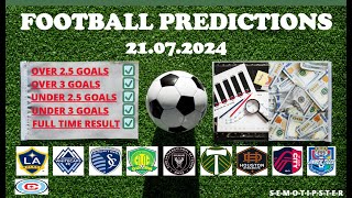 Football Predictions Today 21072024Today Match PredictionFootball Betting TipsSoccer Betting [upl. by Marvel]