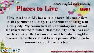 Places to Live Learn English via Listening Level 1 Unit 113 [upl. by Hylan]