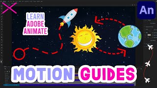 MOTION GUIDES Adobe Animate CC Tutorial  Move Object Along Custom Path [upl. by Abrahams726]