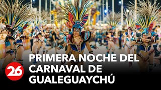 Más de 20000 personas en la primera noche del Carnaval de Gualeguaychú en Argentina [upl. by Colinson268]