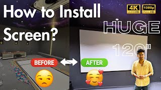 How to Install BIG Projector Screen  Screen Installation Guide  WellLink projectorscreen diy [upl. by Amikat]