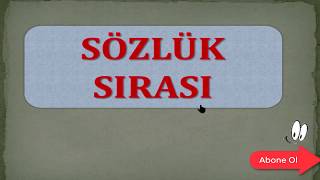 Sözlük Sırasına Göre Sıralama [upl. by Mastrianni142]