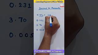 Convert DECIMAL TO PERCENTAGE tricks decimal percentage shorts tricks speedmaths mathematics [upl. by Amoakuh]