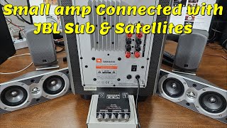 Small 100w Wuzhi amp Connected with JBL 200230 Subwoofer amp Satellites basstest soundtest [upl. by Ralston]