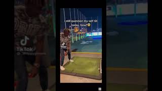 One Handed golfer hits it over top golf net￼ [upl. by Amleht115]