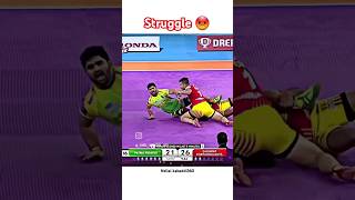 Pardeep struggle allout 💪😡 kabaddi360 kabaddishorts pklseason11 prokabaddi pkl sportskabaddi [upl. by Arundell733]