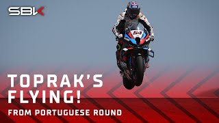 TOPRAK AIRLINES IS BACK 54 pulls off another EPIC jump at Portimao  2024 PortugueseWorldSBK 🇵🇹 [upl. by Ruddie]