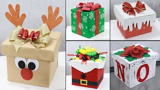 Easy and BudgetFriendly Gift Box Decor  5 DIY Christmas Gift Boxes [upl. by Conlon]