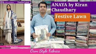 Pakistani Designer Lawn ANAYA by Kiran Chaudhary  100 Original Brand [upl. by Colline]