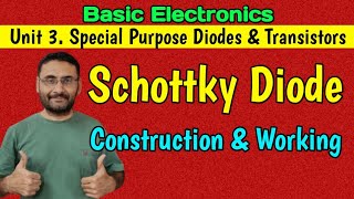 Schottky Diode Construction amp Working Special Purpose Diodes Basics Electronics [upl. by Ecirtra539]