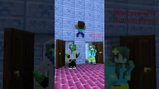 Funny video Herobrine knock door team Zombie part 3  Baby zombie minecraft shorts [upl. by Maclaine]