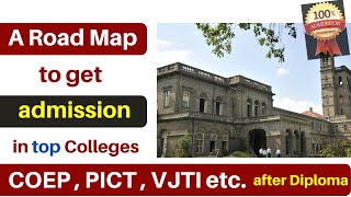 Golden Chance to Get Admission In COEP  PICT and any Top Colleges of India After Diploma  MSBTE 21 [upl. by Nilecoj678]