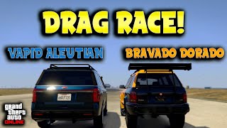 Vapid Aleutian VS Bravado Dorado Drag Race  GTA Online [upl. by Meredeth889]