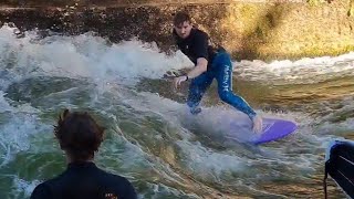 Englischer garten München Eisbachwelle Munich Surfing 1592496 [upl. by Moia510]