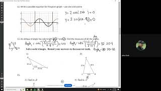 Honors Algebra 2 STEM  Spring Final Exam Review Page 3 [upl. by Hola608]