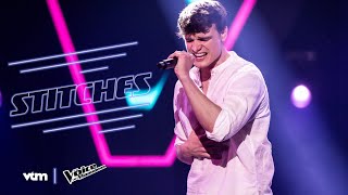 Nicolas  Stitches  Blind Auditions 3  The Voice van Vlaanderen  VTM [upl. by Schwejda]