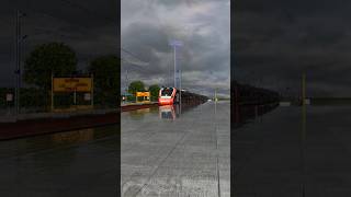 Saffron Vandebharat Crossing Talit Station At High Speed Curve msts shorts viral trending vande [upl. by Maxy]