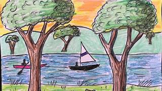 2nd grade Landscape Drawing Part 1 and 2 [upl. by Sharman]