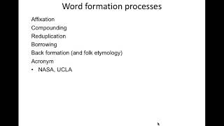 Word formation processes reduplication borrowing back formation acronyms [upl. by Notselrahc]