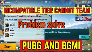 Incompatible tier cannot team up problem solve  friends invite problem bgmi [upl. by Mariellen]