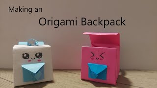 How to make an EASY Origami Backpack [upl. by Virgilio]