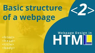 HTML Webpage Design Part 2 Basic structure of a webpage [upl. by Ruddy]