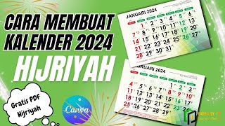 CARA ‼️ Membuat Kalender 2024 Lengkap Tahun Hijriyah  Membuat Kalender Hijriyah Tahun 2024 [upl. by Woodley]