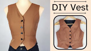 DIY women vest sewing tutorial [upl. by Ritchie289]