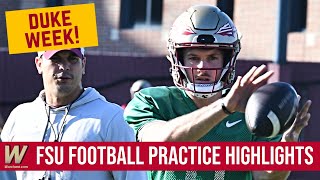 FSU Football PRACTICE HIGHLIGHTS  Duke Week Monday Practice  Warchant TV FSU [upl. by Niela229]