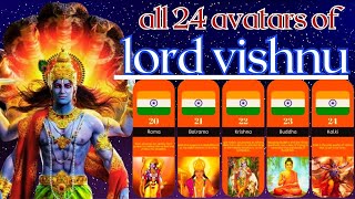 24 Avatars Of Vishnu In Order  Lord Vishnu Avatars [upl. by Nosinned]