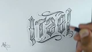 Como Dibujar Lettering ITZEL 🌅🌄 Drawing lettering lettering malandro lettering humor [upl. by Yttik]