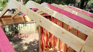 How to build a shed Cut and assemble Roof Rafters Paulstoolbox [upl. by Prudy]