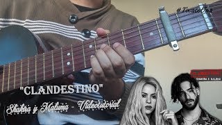 Como tocar quotClandestino  Shakira y Malumaquot en guitarra Tutorial con acordes TocateUna [upl. by Ahsiet814]